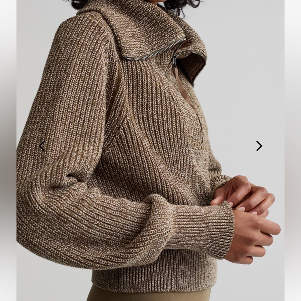 ISO Varley Mentone Half-Zip Knit Pullover - Dark Olive Speckle